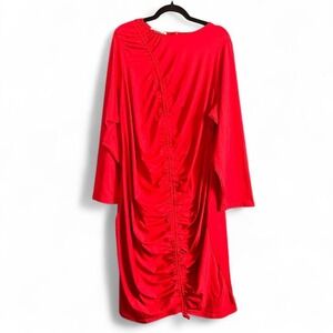 Rebdolls Ruched Maxi Dress Women's Plus Size 3X (22-24) Red Bold Event Going Out